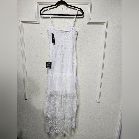 Lulus Elaborate Love White Lace Bustier Tiered High-Low Maxi Dress XS Wedding - Picture 8 of 10